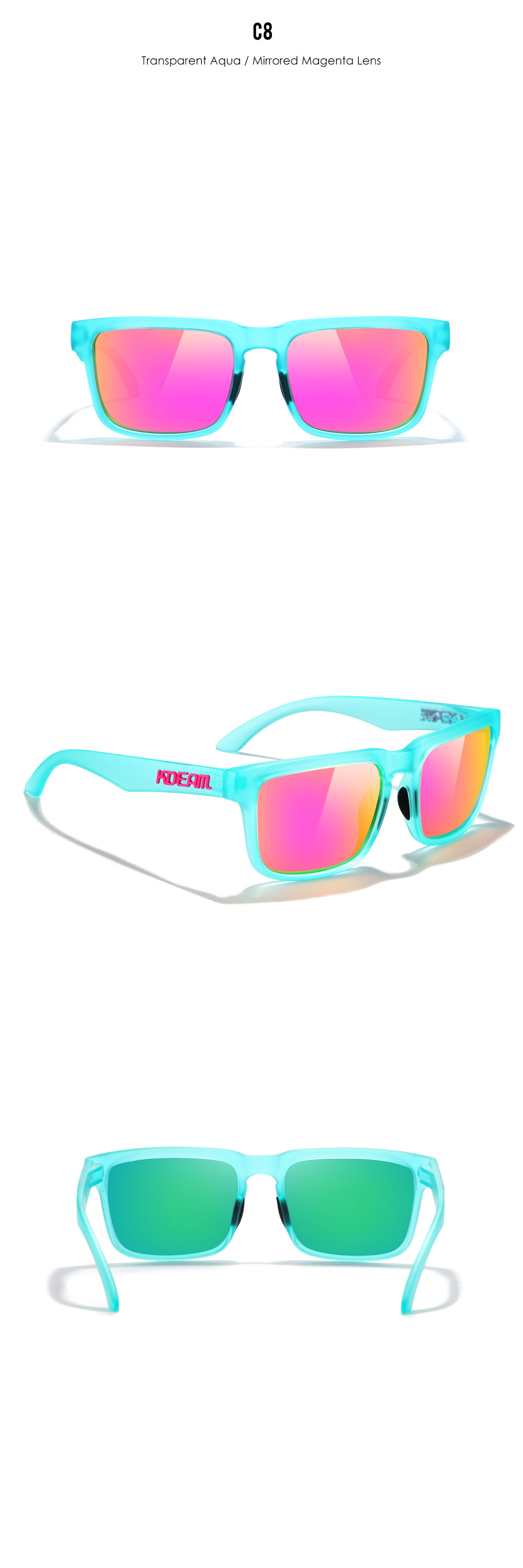 Casual Color Block Tac Square Full Frame Sports Sunglasses display picture 23