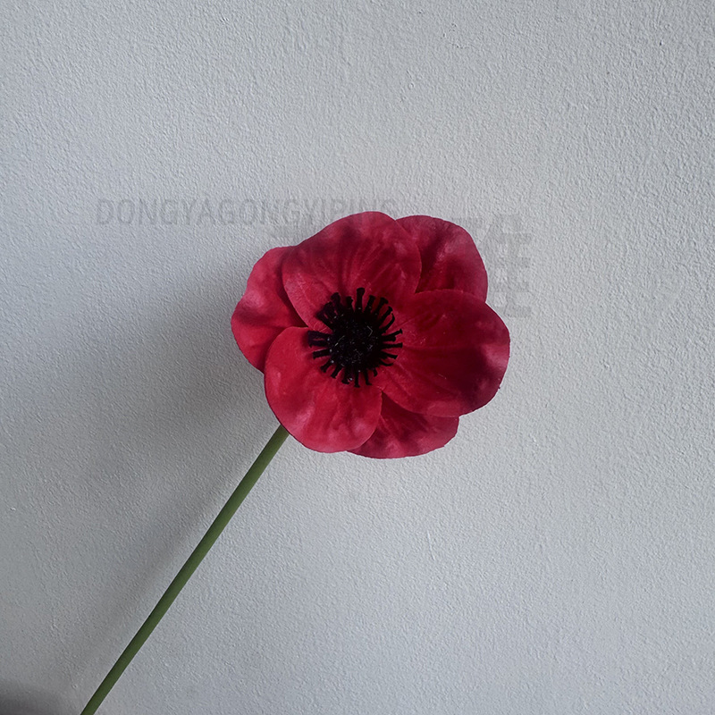 PU仿真小罂花虞美人假花家居装饰摆件仿真拍摄道具花艺花束虞美人|undefined