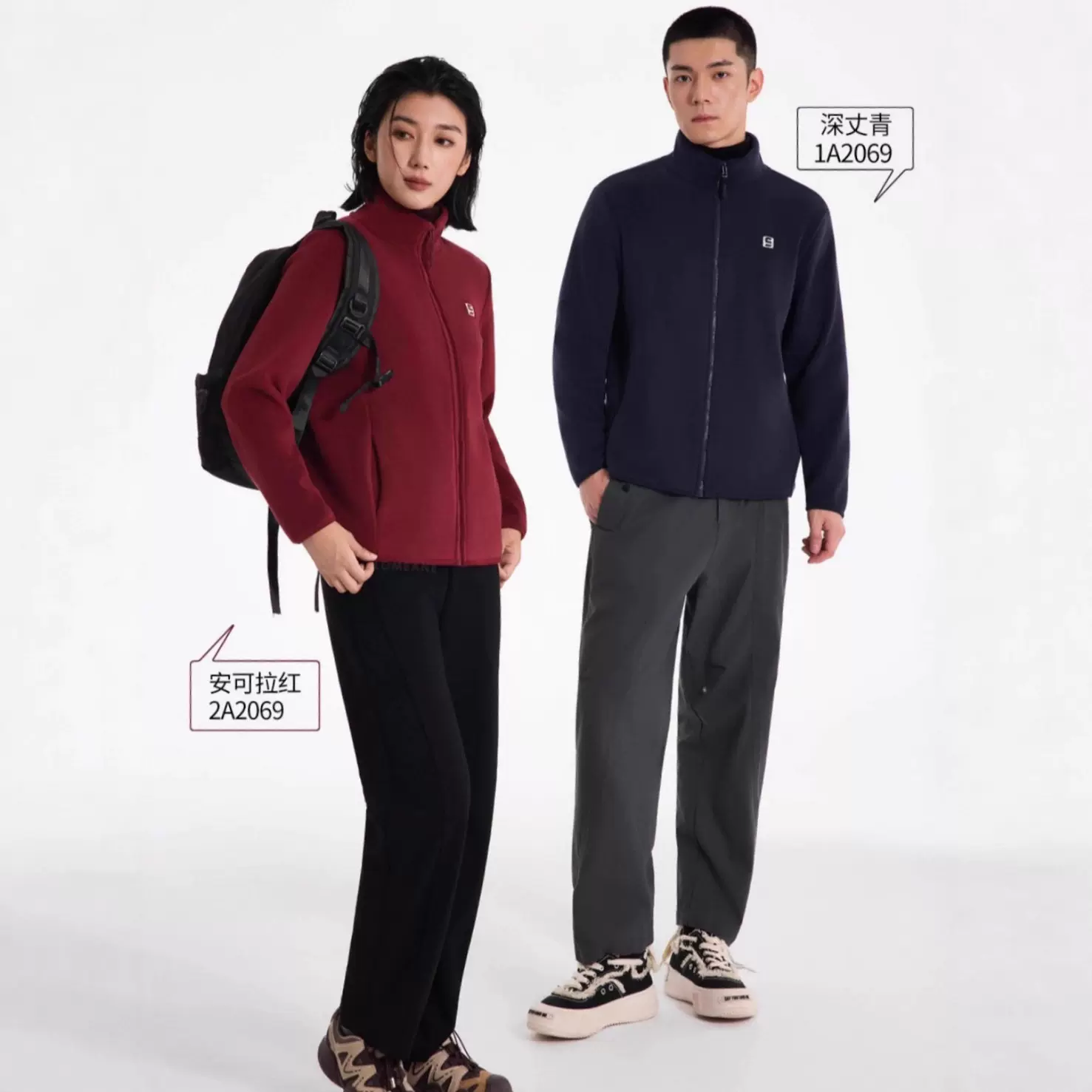 升级版云感外套女奥利绒拉链男女同款立领抓绒衣女加绒加厚情侣款