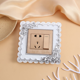 European Style Pattern Resin Switch Sticker European Style Light Luxury Style KTV Hotel Switch Set Bedroom Switch Insert Sticker