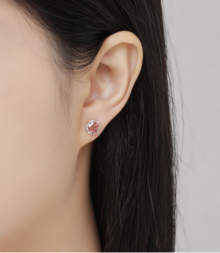 56g Weight 925 Sterling Silver Ear Needle Material Moissanite Inlay Material Ear Studs Classification 1 Pair Quantity Holiday, Daily Occasion 925 Sterling Silver Material Round Pattern Women's Gender GRA Certificate, Inlay Design Simple Style, Shiny Style 1 Pair 925 Sterling Silver Moissanite Round Ear Studs 2