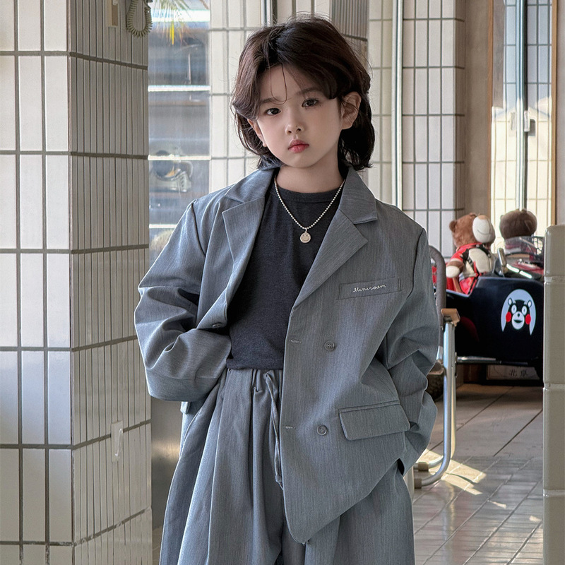 Cheese and Meow Kids Boys' Suit 2026 Spring Korean Style Casual Stylish Children's Suit Jacket Trendy Cool Kids Cheese and Meow Kids Boys' Suit 2026 Spring Korean Style Casual Stylish Children's Suit Jacket Trendy Cool Kids