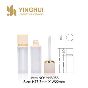 Square Lip Glaze Tube, Cap Injection Molding Pink, Bottle Injection Molding Transparent Frosted, Standard Silicone Brush Head, Cosmetic Packaging Material