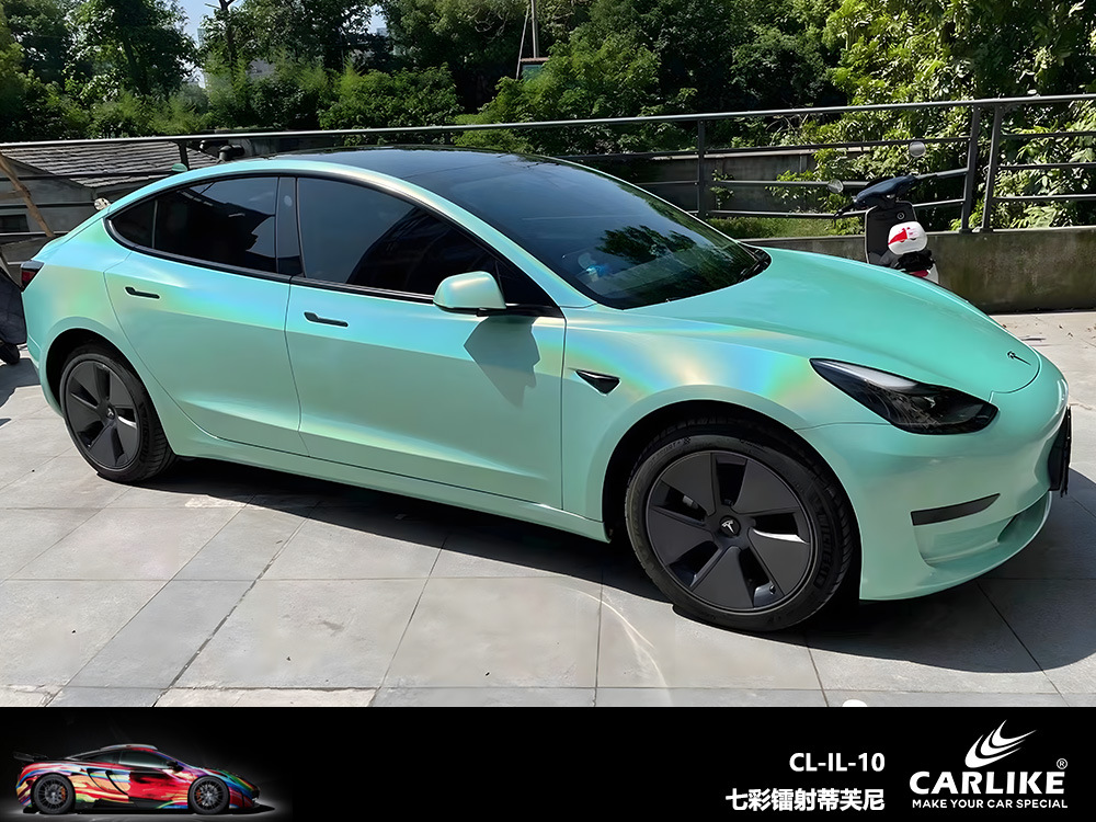 Carlake colorido láser coche cuerpo cambio de color película color mágico camaleón coche película brillante láser blanco coche cambio de color