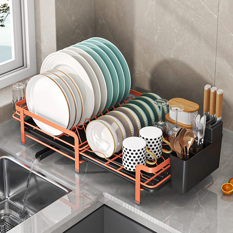 Estante de cocina para platos Estante de drenaje para platos Color multifuncional Azul Verde Amarillo Rosa Estante de almacenamiento para platos
