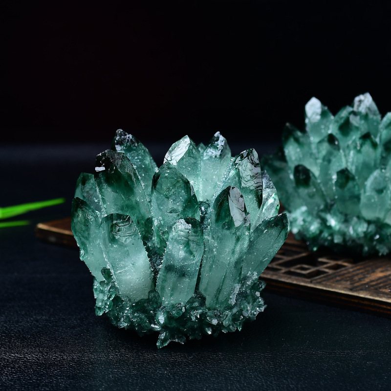 天然水晶绿水晶簇水晶原石水晶摆件工艺品装饰品家居办公室批发|undefined