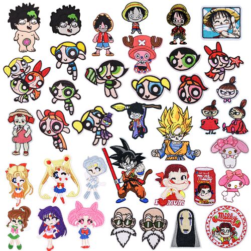 Cute cartoon animal computer embroidered cloth stickers, ironable adhesive-backed clothing decorative stickers, repair hole stickers, patch stickers
