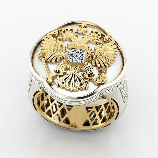 1 Piece Hip-Hop Eagle Alloy Inlay Zircon Menu0027S Rings