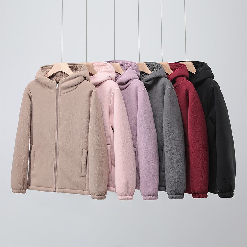 Highly Recommended - Winter Ultra-Thick and Super Warm Hooded Fleece Jacket, Soft and Lightweight Double-Sided Fleece Couple's Fleece Jacket
