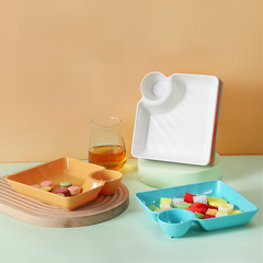 Plastic dumpling tray for home use, square snack plate, snack plate, creative sauce separator tray, Japanese plate, dish, dinner plate