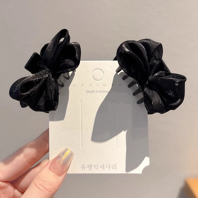 Clip de cabello de arco negro pequeña princesa cabeza agarrando clip de cabello de alta calidad para mujeres frises cortas clip de cabello lateral pinza de cabello