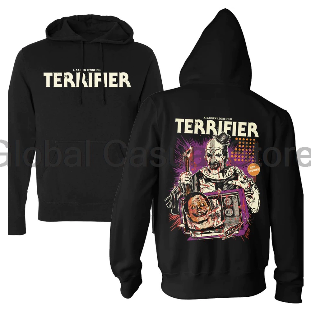 Свитшот Terrifier 3 Толстовка, графический принт спереди и сзади, косплей на Хэллоуин, размеры XS–XXXL