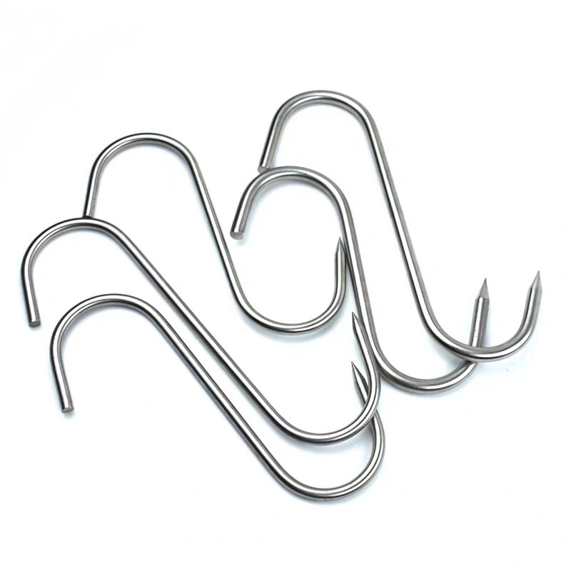 Stainless Steel Beef Hook, Pig Hook with Sharp Tip, S-Shaped Meat Hook, Roast Duck Hook, Braised Meat Hook, Hanging Hook, Cured Meat S-Hook