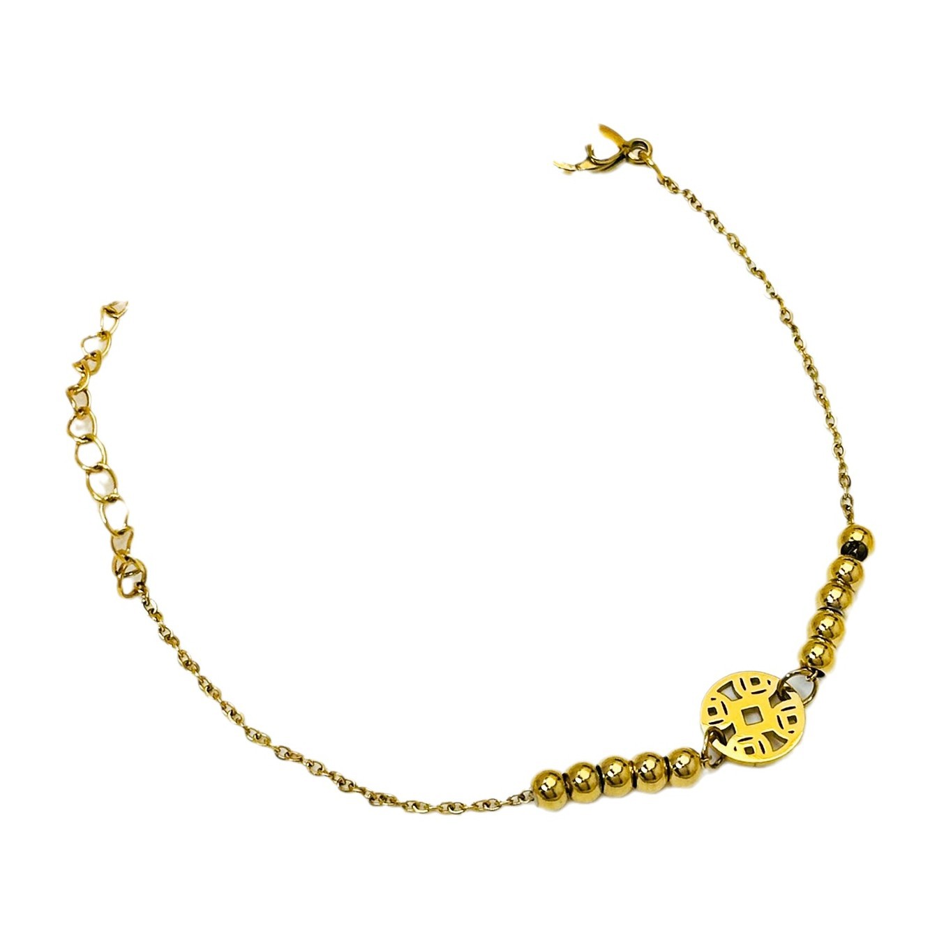 Joyas de diseño de oro de 18 quilates Fuxi pulsera de titanio ligera de lujo nicho colgante universal para mujeres ins