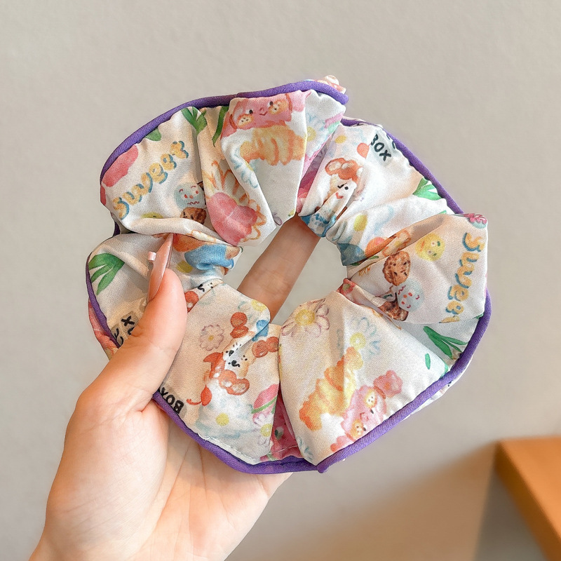 法式文艺~复古甜美方巾大肠发圈女高级感超大号马尾头绳发 饰头饰|undefined