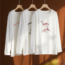 2023早春款【卡通乐园】亲肤透气全棉印花T恤 宽松圆领长袖上衣女