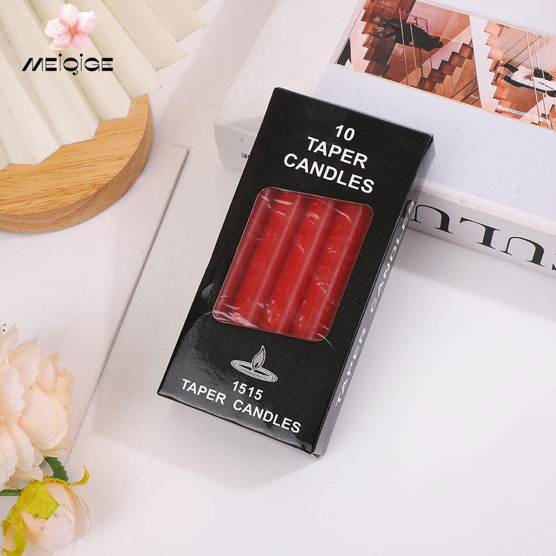 10本/箱入り長竿キャンドルカラーキャンドル夕食レストラン円柱キャンドル緊急停電家庭用照明|undefined