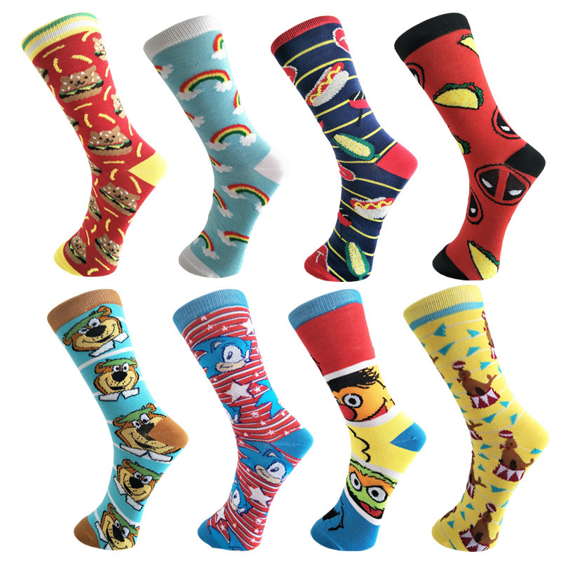 European and American cartoon men's tube socks animal series couple sports socks personalized color tide socks factory direct supply