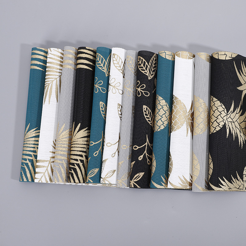 Piña mantel espesado PVC mantel hojas gilding aislamiento Hotel cafetería creativa estera taza de té se puede fijar