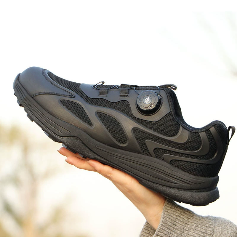 Новые кроссовки для тренировок с поворотной пряжкой, сверхлегкие кроссовки с быстрой пряжкой, мужские черные летние повседневные кроссовки TQ-009