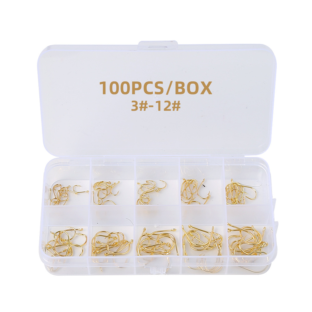 Etiquetado y envío 3-12 # Anzuelo de púas Iseni AliExpress exporta juego de anzuelos equipo de pesca