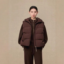 2025年冬季新款  1980新品羽绒马甲侧拉链开叉复古女装通勤外套女