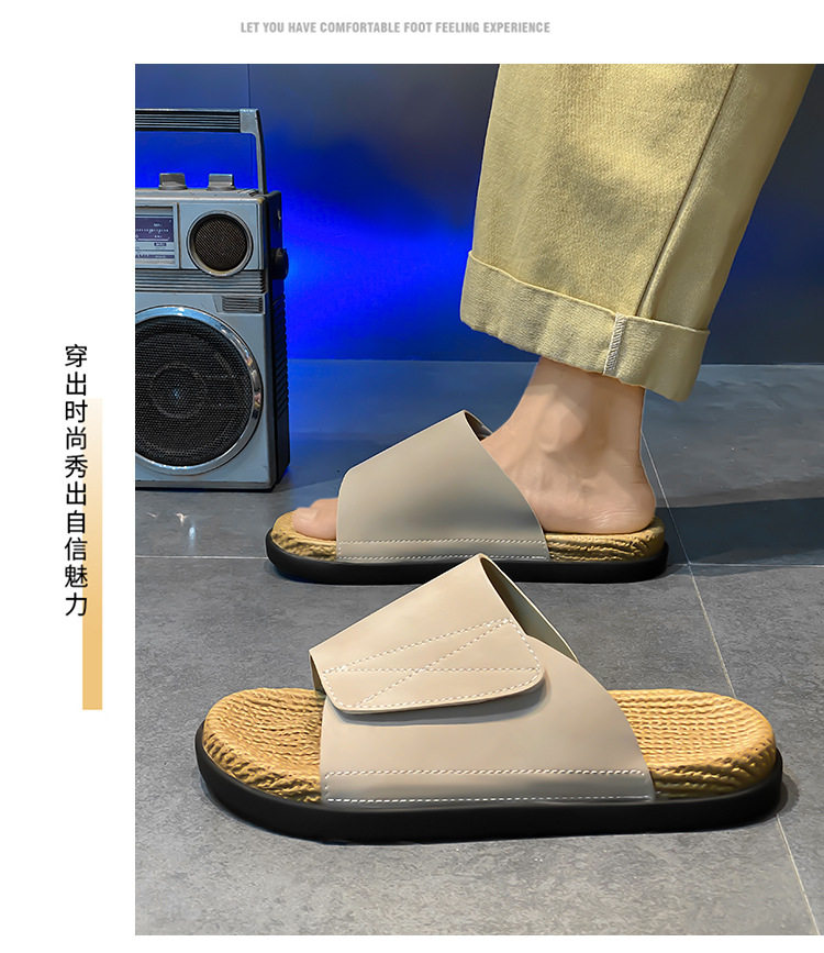 Dép lê xỏ ngón nam cỡ lớn chống trượt, đế cao su bền, đi biển và thể thao ngoài trời mùa hè — Kaki, Màu be, Màu đen chi tiết 17