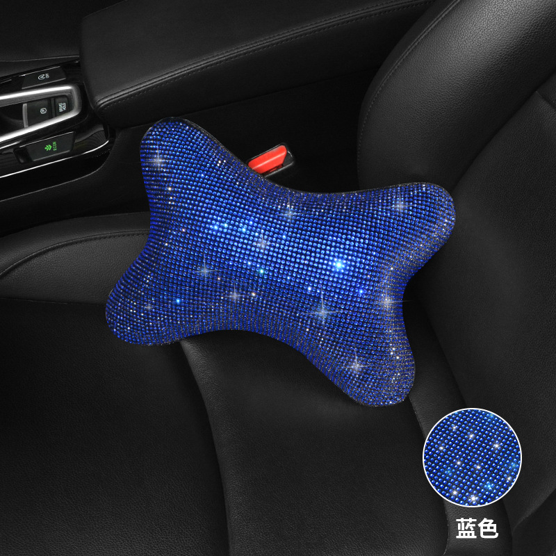 Diamante azul diamante accesorios del coche traje de la cubierta del engranaje del freno de mano hombro cubierta protectora cubierta del volante al por mayor