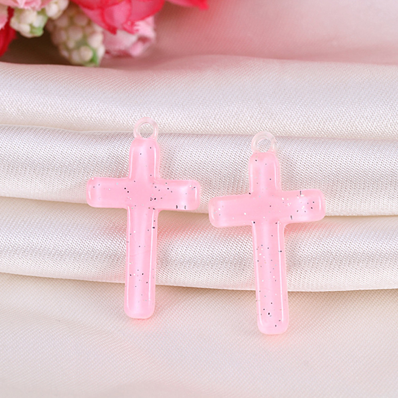 DIY Corea del Sur BOMGOM llavero lentejuelas Cruz colgante resina accesorios teléfono móvil belleza