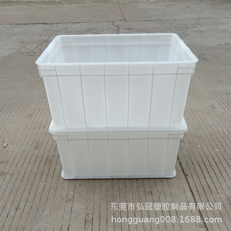 苏州杭州白色塑料箱加厚型带盖子密封箱大号套叠周转筐玩具整理箱