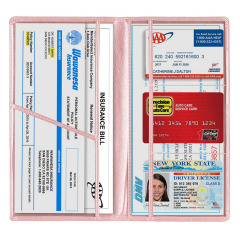 現物自動車保険書類保護カバー車載名刺収納カードバッグpu皮革身分免許証