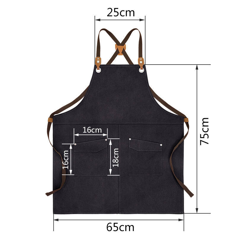 Transfronterizo Amazon engrosamiento lona delantal logotipo personalizado barista barbero ropa de trabajo hogar delantal de cocina