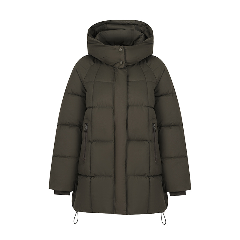 2025 invierno nuevo estilo de alta sensación relajada y cálida gruesa media y larga encapuchada casual hermosa chaqueta de algodón de mujer image 6