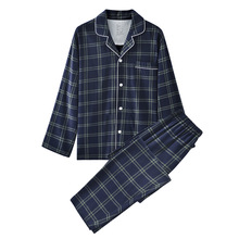 全棉磨毛棉法兰绒加厚家居服日式情侣居家服家居服男女款苏格兰系