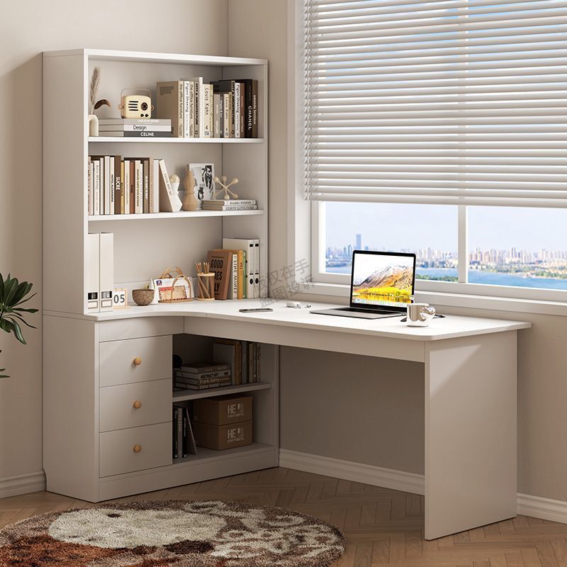 Corner Desk with Integrated Bookshelf, L-Shaped Home Bedroom Student Study Desk, Desktop Computer Desk, Corner Writing Desk Corner Desk with Integrated Bookshelf, L-Shaped Home Bedroom Student Study Desk, Desktop Computer Desk, Corner Writing Desk