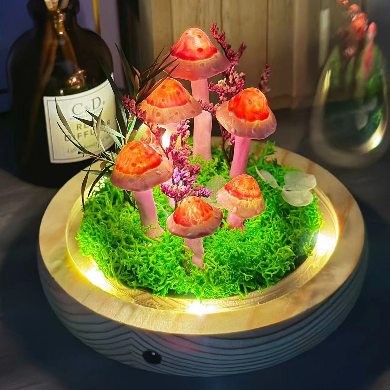 productos terminados transfronterizos hongos lámpara de noche diy material paquete para enviar a la novia regalo del día de San Valentín maestros amigos creativos hechos a mano