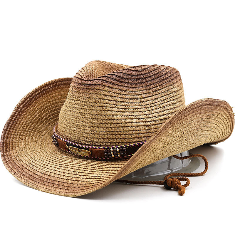 385g Weight Unisex Retro Solid Color Big Eaves Straw Hat
