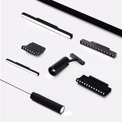 超薄磁吸轨道灯槽嵌入式无主灯客厅照明家用明装预埋款泛光灯射灯