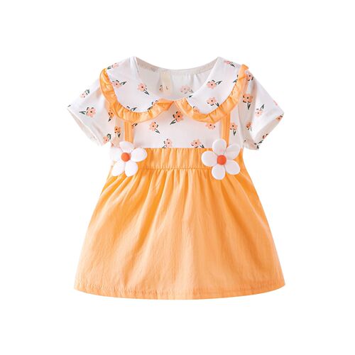 Summer Cute Kids' Clothing Baby Little Children Fashion One-piece Dress for Girls New Short-sleeve Dress