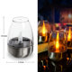 Cross border solar light outdoor courtyard LED stainless steel candle light lawn deck decoration night light Halloween