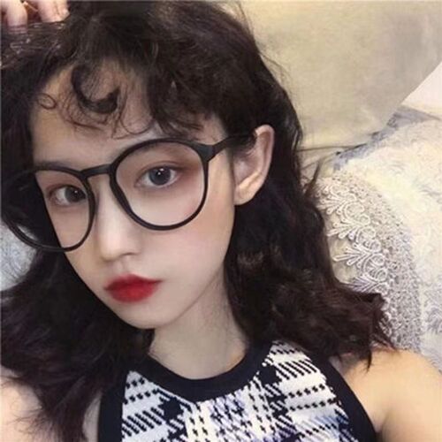 Korean Student Fashion Elliptical Nearsighted Glasses Frame Same Style Women with Prescription Lenses and Non-Prescription Flat Glasses