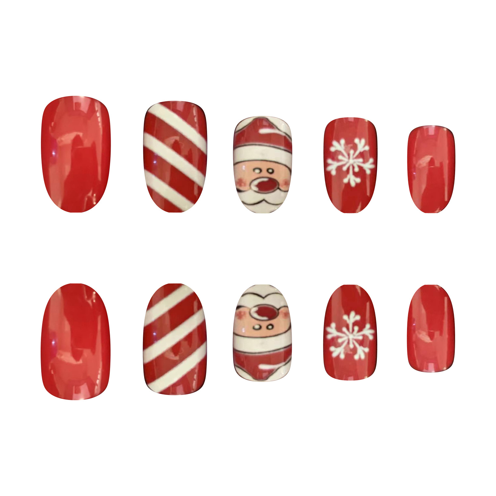 Christmas Festival Christmas Cute Christmas Tree Santa Claus ABS Nail Patches 1 Set