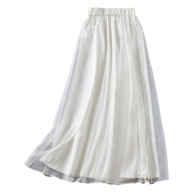 Qing Shuzhai 2023 Весна новое китайское платье в национальном стиле ретро элегантное вуаль универсальное шифоновое платье белая женская юбка