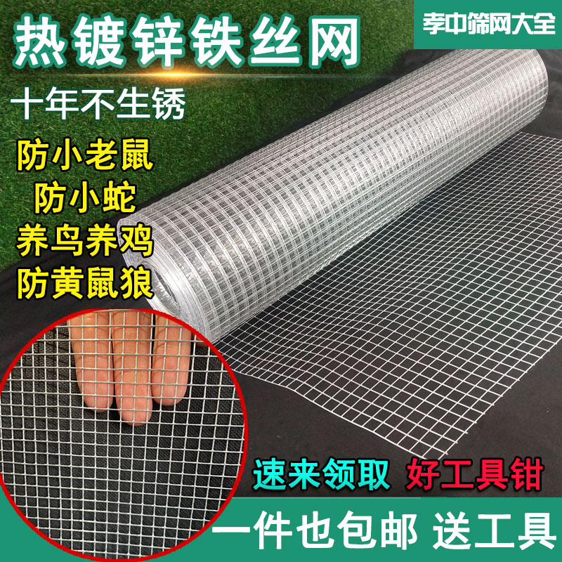 热镀锌铁丝网防锈防鼠围栏适用于养殖防蛇正方形网孔焊接类结构