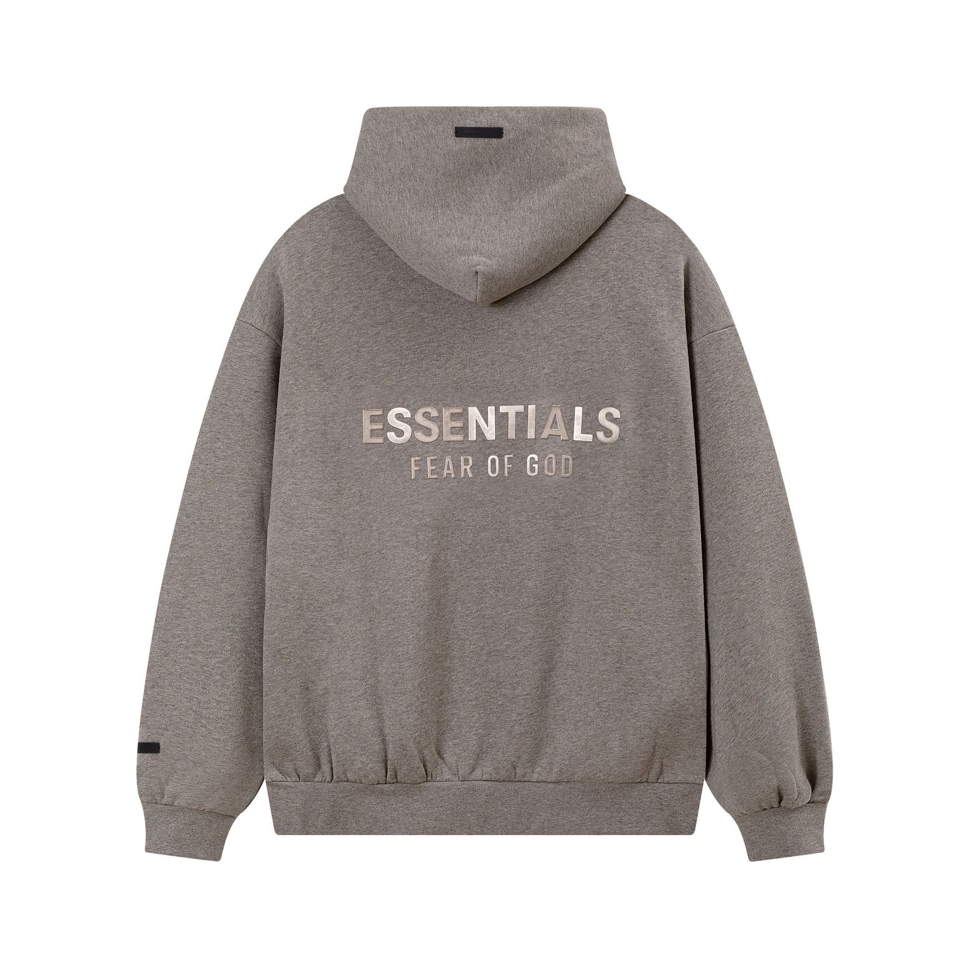 Fear of God Essentials Hoodie Back Logo Heather Grey