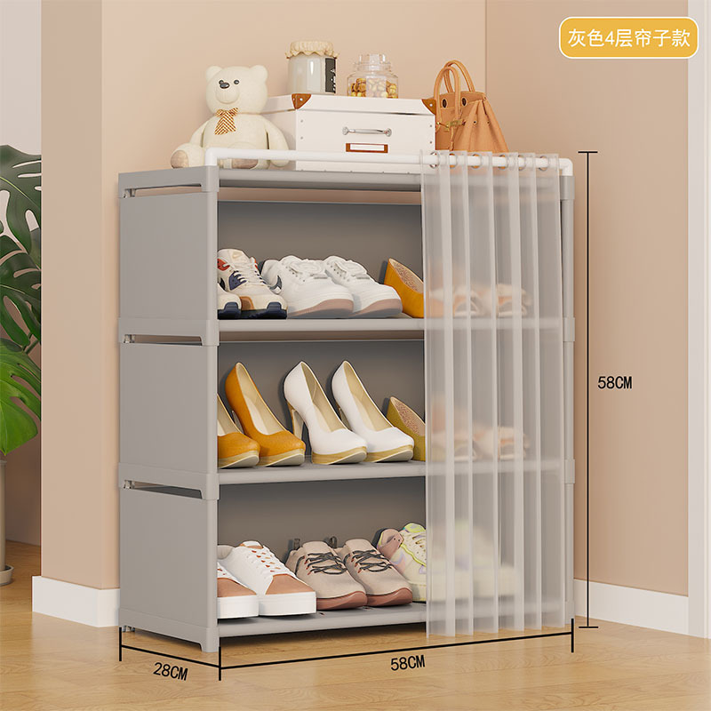 Estantes de zapatos simples de almacenamiento de puerta doméstica hermoso interior a prueba de polvo multicapa de gran capacidad gabinete de zapatos comercio exterior explosión al por mayor image 11