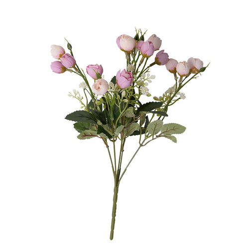 Simulated Rose Green Bud Bouquet, Artificial Flower Arrangement for Home, Hotel, Wedding Decor, Fake Flowers, Chrysanthemum