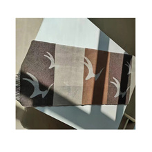 内蒙古外单提花羊绒围脖秋冬保暖男女通用流苏山羊绒围巾披肩