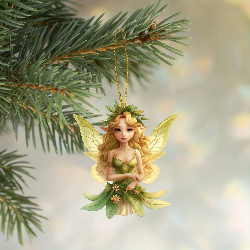 Navidad mariposa hadas colgante de árbol de Navidad acrílico plano transfronterizo automóvil espejo retrovisor decoración colgante