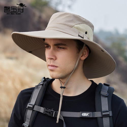 9207 fisherman hat men's summer hat large brim sunshade outdoor hat mountaineering sun protection breathable sun hat men's cycling